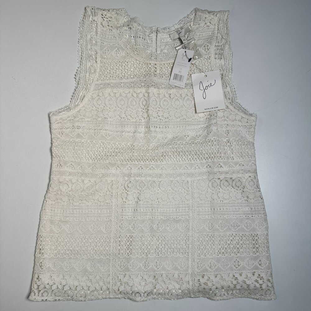 NWT Joie Ivory Lace Sleeveless Top Sz XS